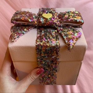 Betsey Johnson Pink Sequin Gift Box Purse